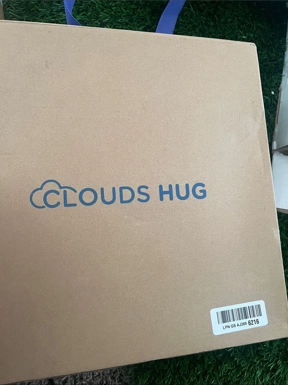 Clouds Hug Navy & White Cooling Throw Blanket
